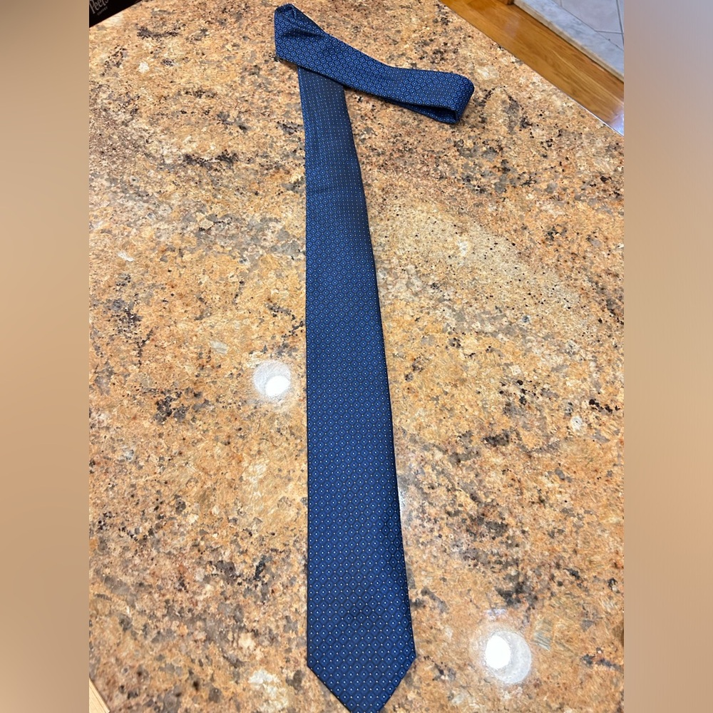 Extra Long GS Navy with black/white Diamond Print Tie
